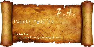 Panitz Agáta névjegykártya